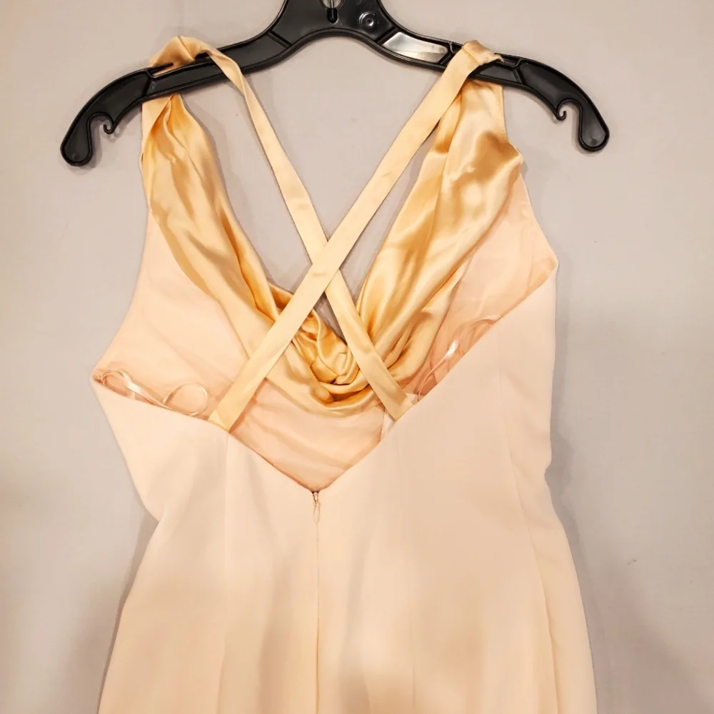 NWT$795 Cinq a Sept Jill Cowlneck Split Leg Gown Dress Maxi Formal in Pearl Sz 6 - Picture 14 of 16